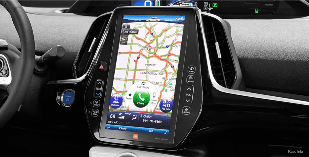 The 2017 Prius Prime features an available 11.6inch HD Multimedia