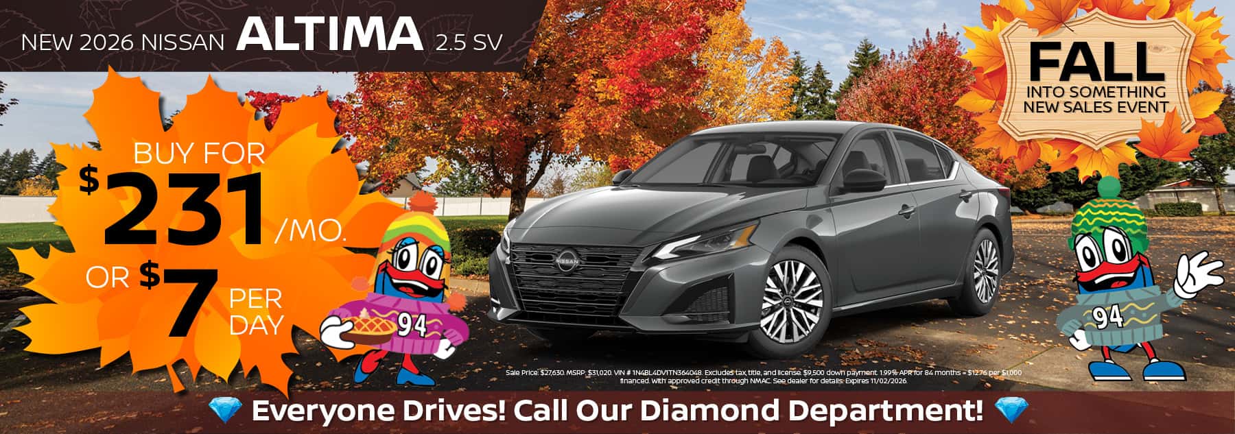 2026 Nissan Altima Buy for $231/mo. | 94 Nissan of South Holland