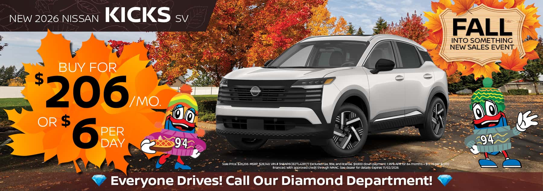 2026 Nissan Kicks Buy for $206/mo. | 94 Nissan of South Holland