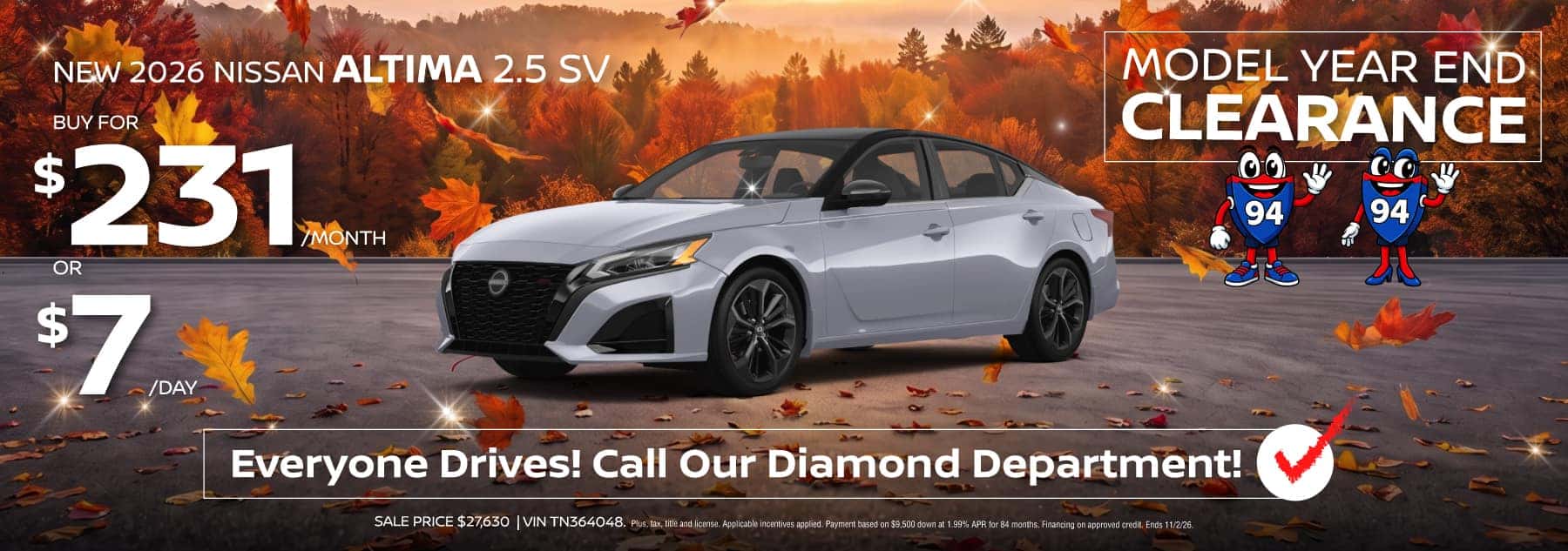 2026 Nissan Altima Buy for $231/month