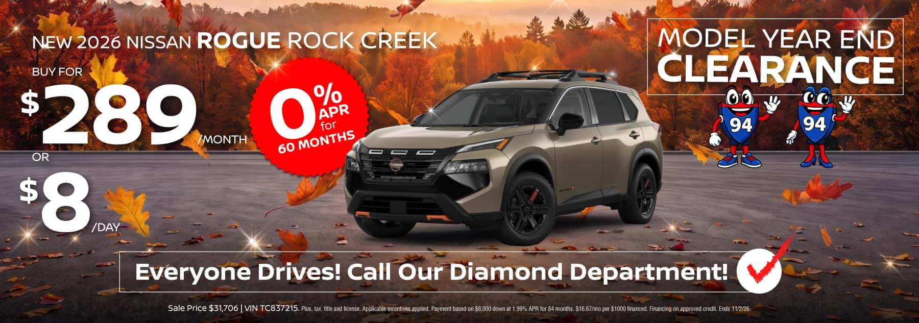 2026 Nissan Rogue Buy for $289/month