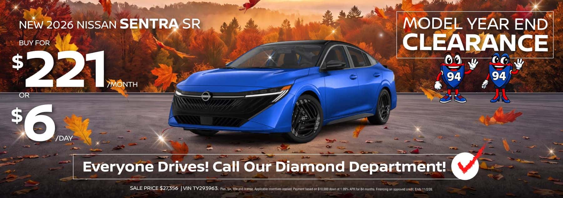 2026 Nissan Sentra Buy for $221/month