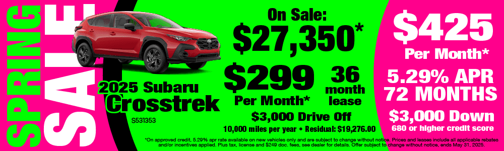 Spring Sale! - 2025 Crosstrek