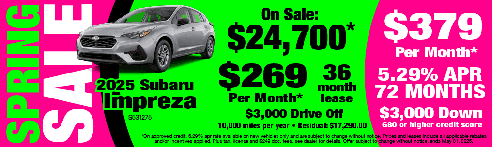 Spring Sale! - 2025 Impreza