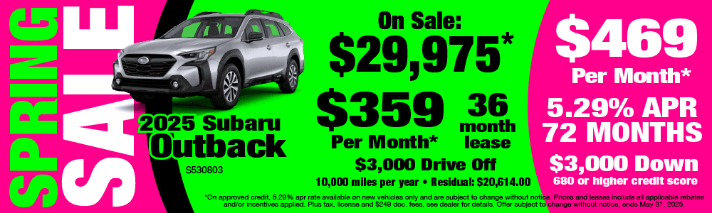 Spring Sale! - 2025 Outback