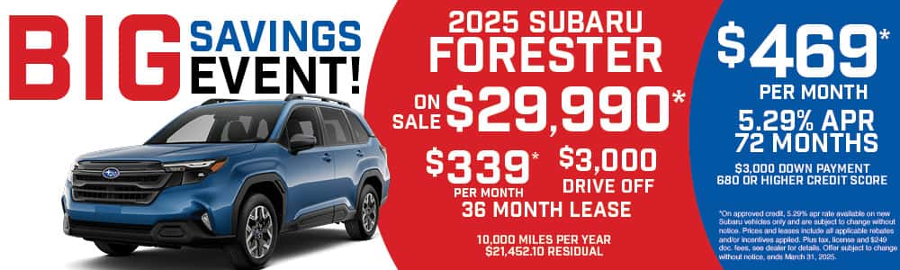 Big Savings Event - 2025 Forester