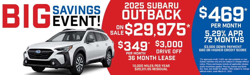 Big Savings Event - 2025 Outback