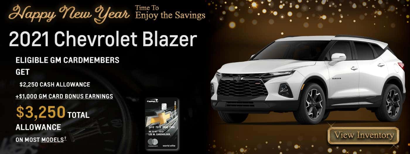 2021 Blazer $2,250 Cash Allowance plus $1,000 GM Card bonus earnings