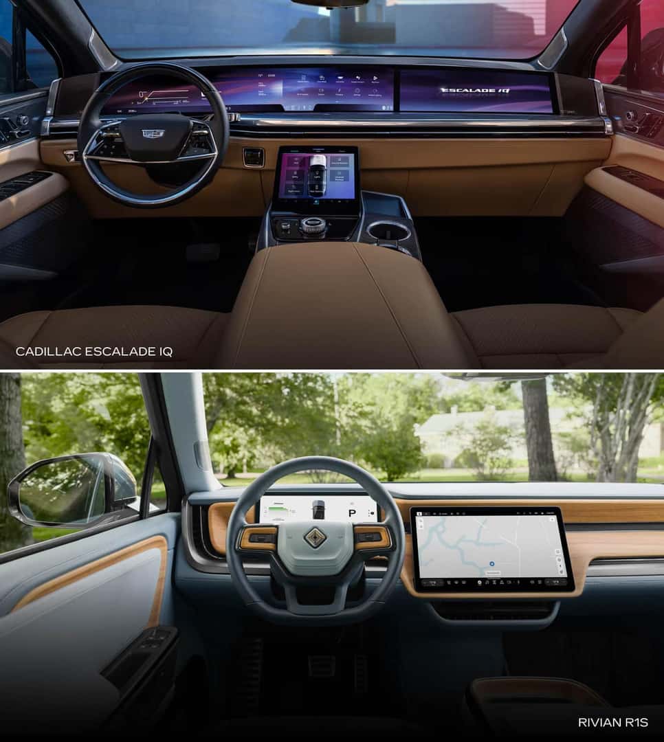Cadillac Escalade IQ vs. Rivian R1S Interior and Features