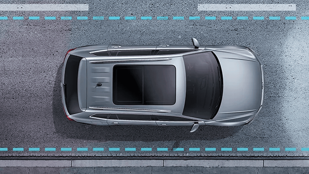 Simulated image demonstrating the function of Volkwagen's IQ.DRIVE technology.