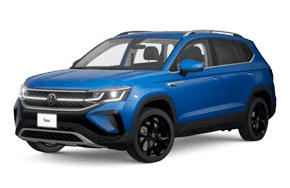 2022 Volkswagen Taos SEL trim in the color Cornflower Blue.