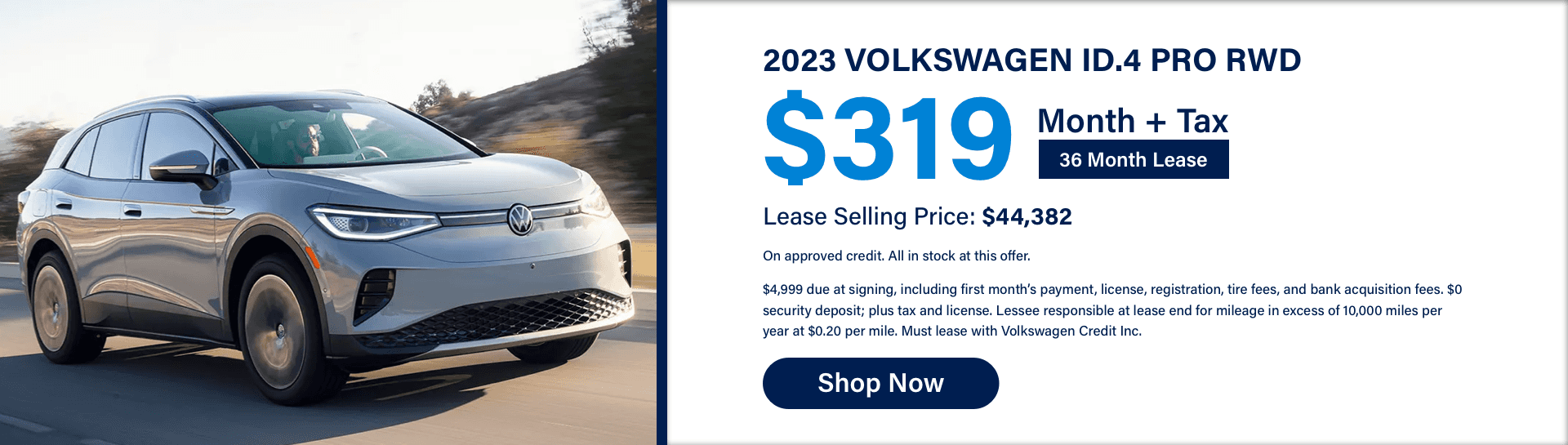 Shop now for the 2023 Volkswagen ID.4 Pro RWD lease special.
