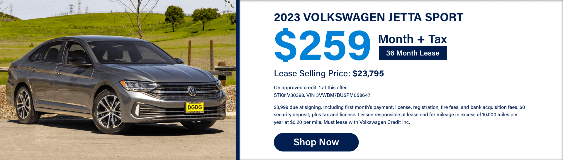 Shop now for the 2023 Volkswagen Jetta Sport lease special.