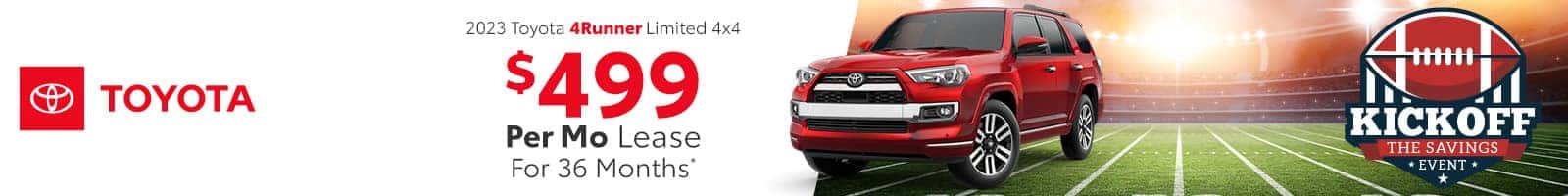 Best lease offer on a new 2023 Toyota 4Runner near Shelbyville, Indiana