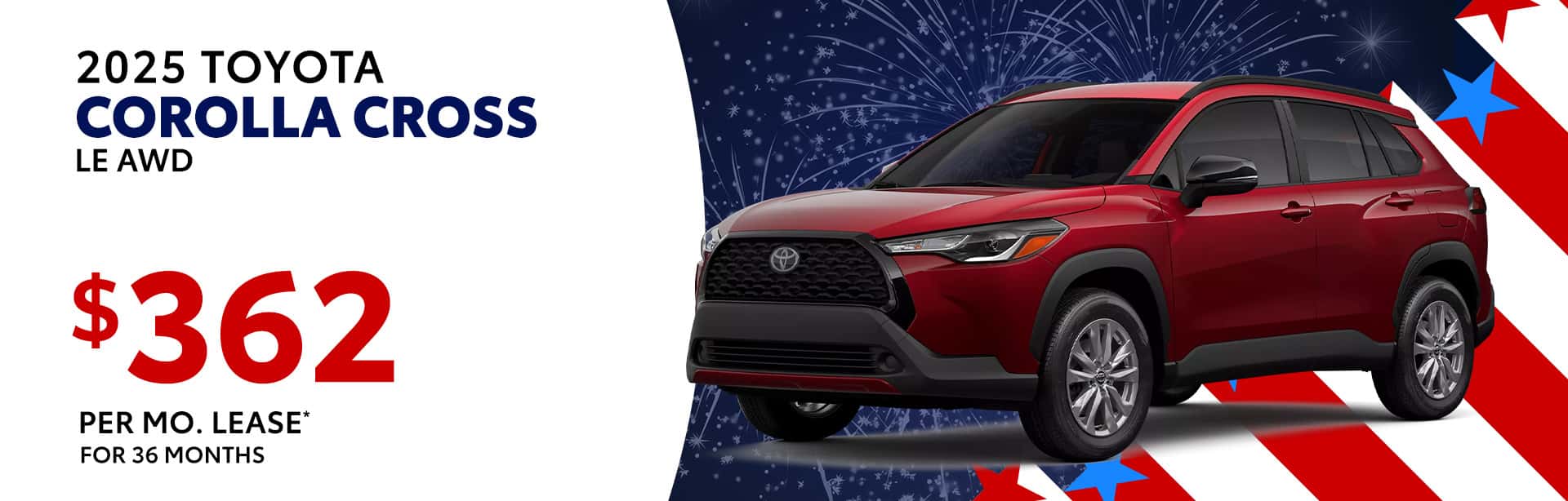 Lease Offer on a new Toyota Corolla Cross near Greenwood, Indiana