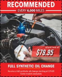 Full Synthetic Oil Change for $79.95