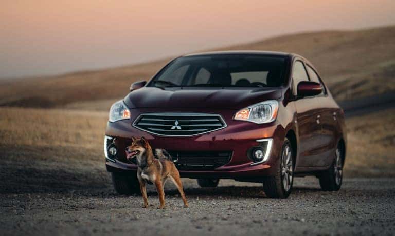 Mitsubishi Mirage G4 parked in the desert