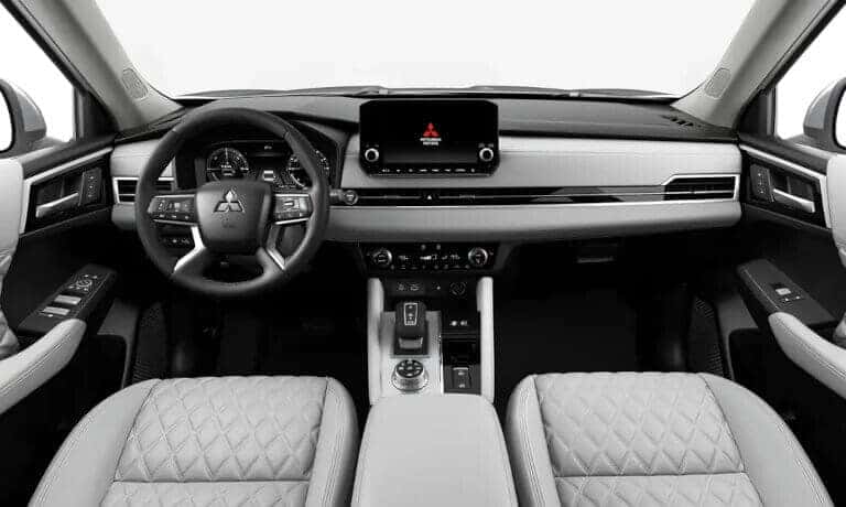 2023 Mitsubishi Outlander PHEV Light Gray leather-appointed seating