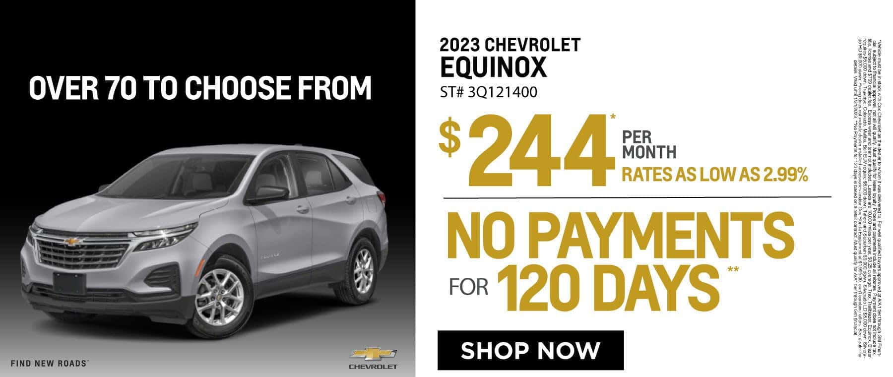 2023 Chevrolet Equinox $244 Per Month - Rates as low as 2.99% - No Payments for 120 Days - Shop Now