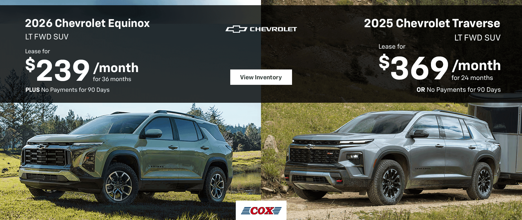 2026 Chevrolet Equinox LT FWD SUV Lease for $239/mo for 36 months No Payments for 90 Days