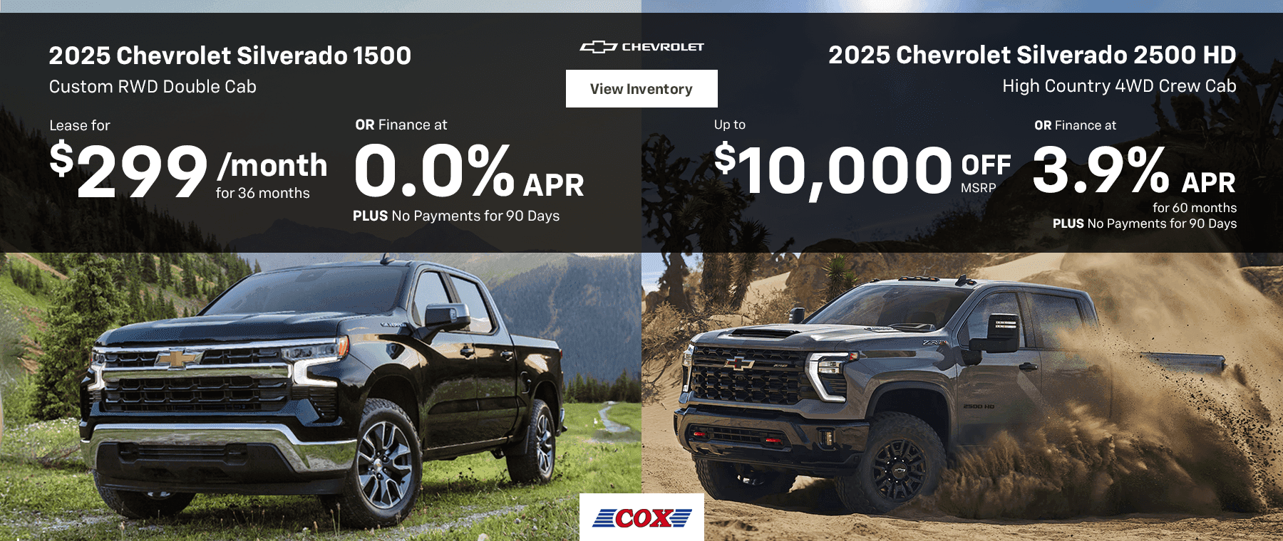 2025 Chevrolet Silverado 1500 Custom RWD Double Cab Lease for $299/mo for 36 months