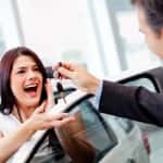 Woman buying a car