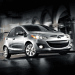 Silver Mazda hatchback