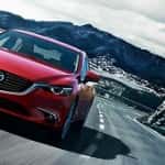 Red Mazda sedan