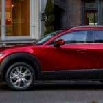 Mazda CX-30 Parked in Front of Stores