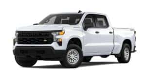 A white 2022 Chevy Silverado 1500 WT is angled left.