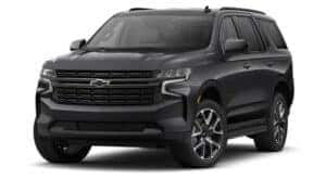 A grey 2023 Chevy Tahoe RST is angled left.