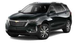 A black 2023 Chevy Equinox Premier is angled left.