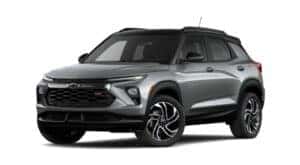 A grey 2024 Chevy Trailblazer RS is angled left.