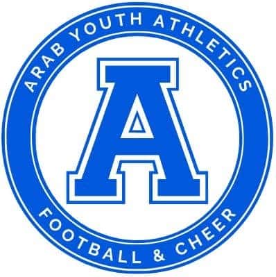 Arab, Alabama Youth Athletics blue and white "A" logo