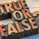 Brown wooden blocks with the words "TRUE OR FALSE?" written on them