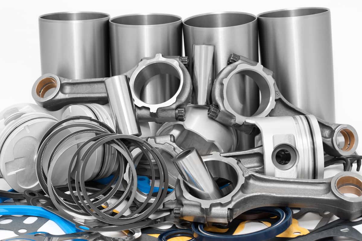 OEM Chevy parts pilled up on the floor