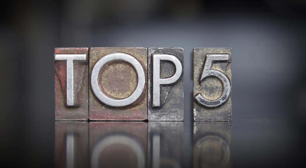 Blocks with the words "Top 5" written on them in letterpress type