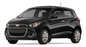 A black 2016 Chevy Spark 2LT is angled left.