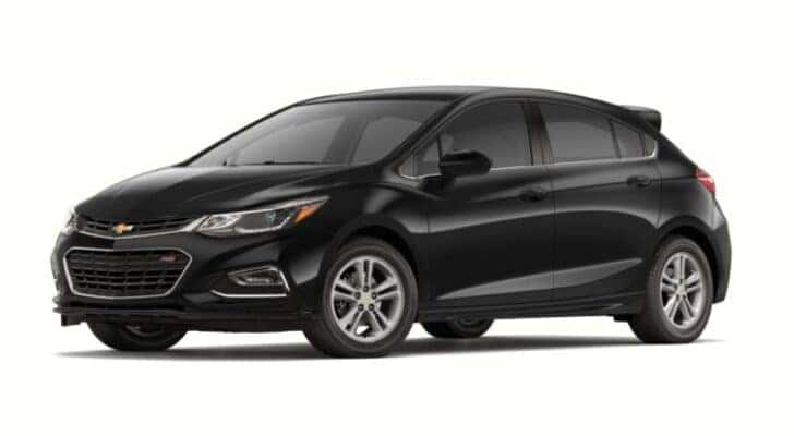 A black 2017 Chevy Cruze RS is angled left.