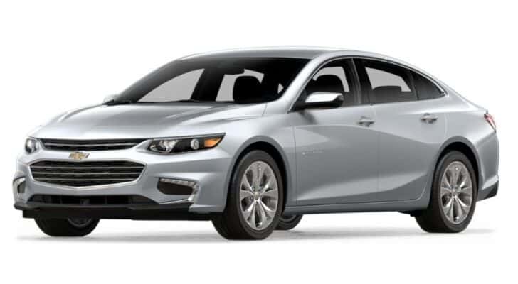 A silver 2017 Chevy Malibu 2LZ is angled left.