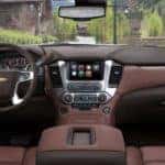 Back to front view of the 2017 Chevrolet Suburban's brown interior