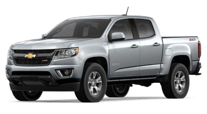 A silver 2017 Chevy Colorado Z71 is angled left.