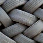 Intertwined worn-out, old tires