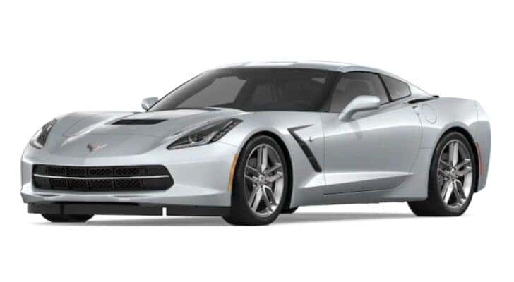 A silver 2017 Chevy Corvette is angled left.