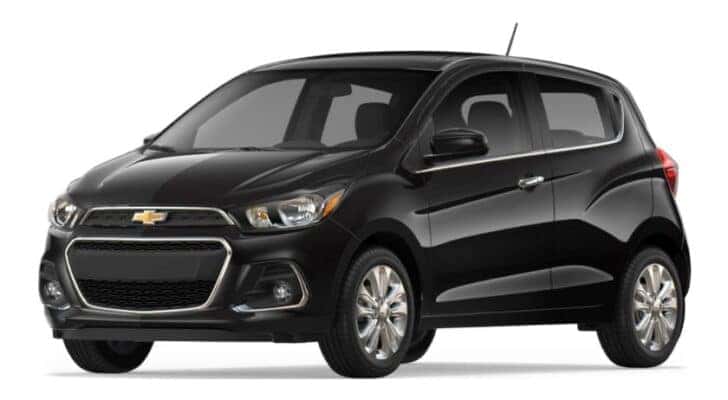 A black 2017 Chevy Spark 2LT is angled left.