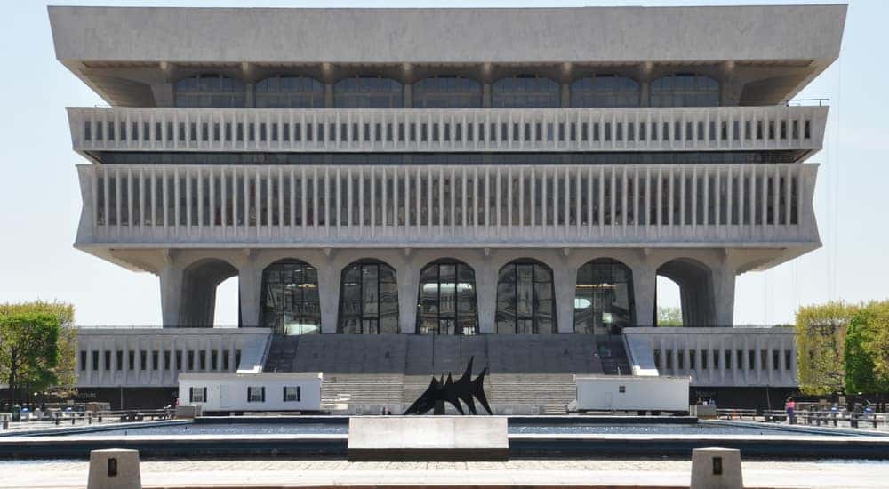 Large concrete building known as the New York State Museum