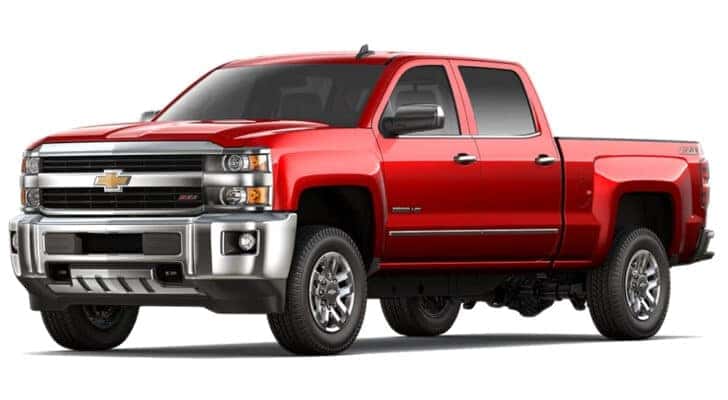 A red 2018 Chevy Silverado 2500 HD Z71 is angled left.