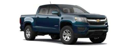 Blue 2020 Chevy Colorado angled right