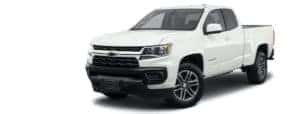 A white 2021 Chevy Colorado WT is angled left.