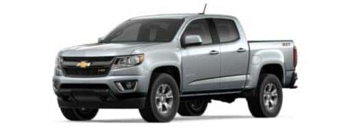 A silver 2021 Chevy Colorado Z71 is angled left.